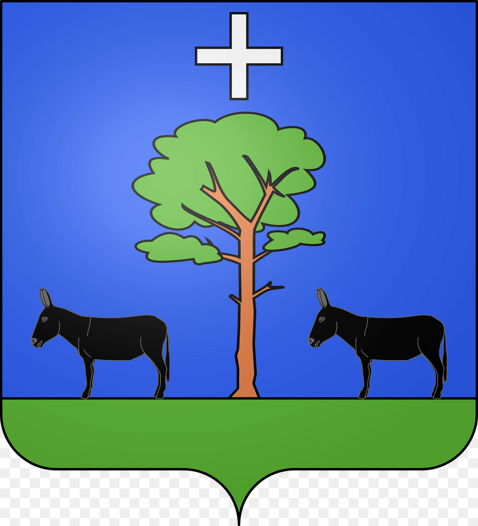 Blason De La Ville D39azet Hautes Pyrnes Clipart, Cross, Symbol, Animal, Donkey Free Transparent Png