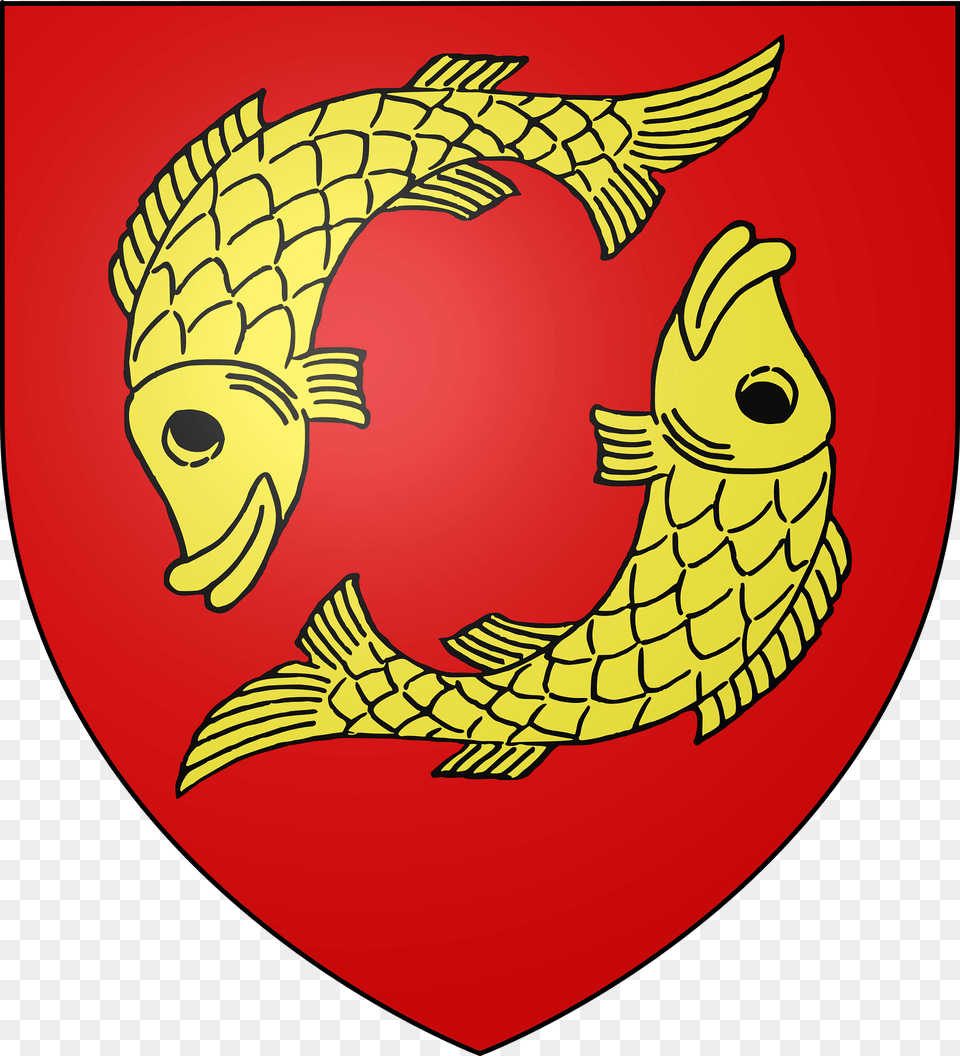 Blason De La Ville De Chavannes Sur L39tang 68 Clipart, Armor, Animal, Fish, Sea Life Free Png Download