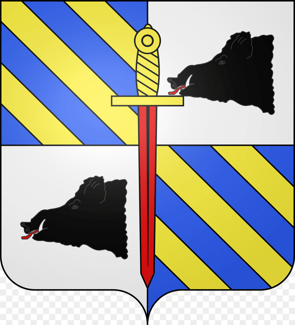 Blason De La Ville De Couchey Cte D39or Clipart, Sword, Weapon, Clothing, Glove Png Image