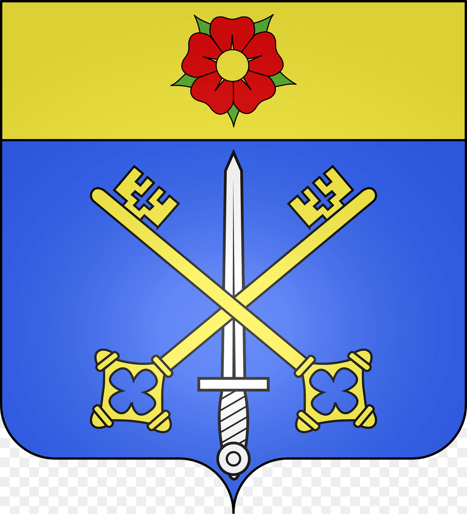 Blason De La Ville De Fleurey Sur Ouche 21 Clipart, Sword, Weapon, Emblem, Symbol Png Image