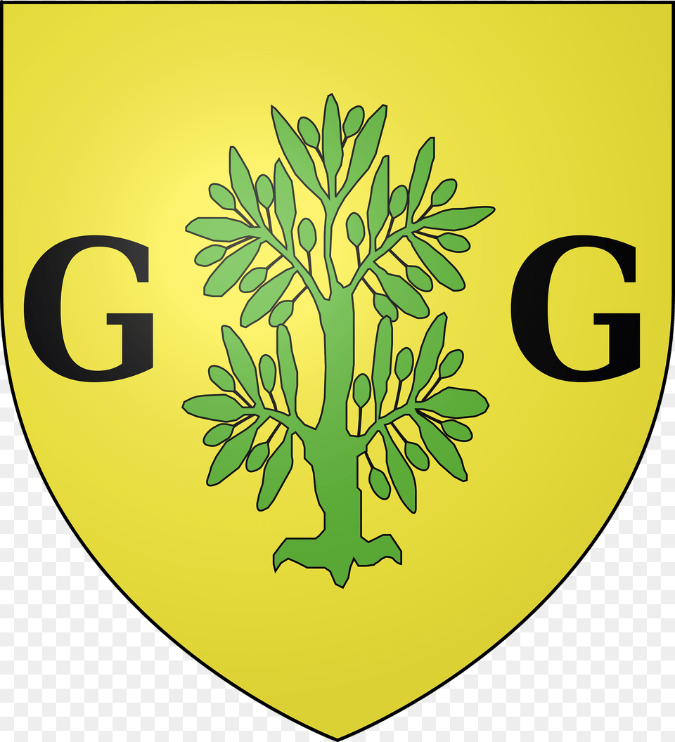 Blason De La Ville De Gignac La Nerthe 13 Clipart, Leaf, Plant, Symbol, Text Png Image