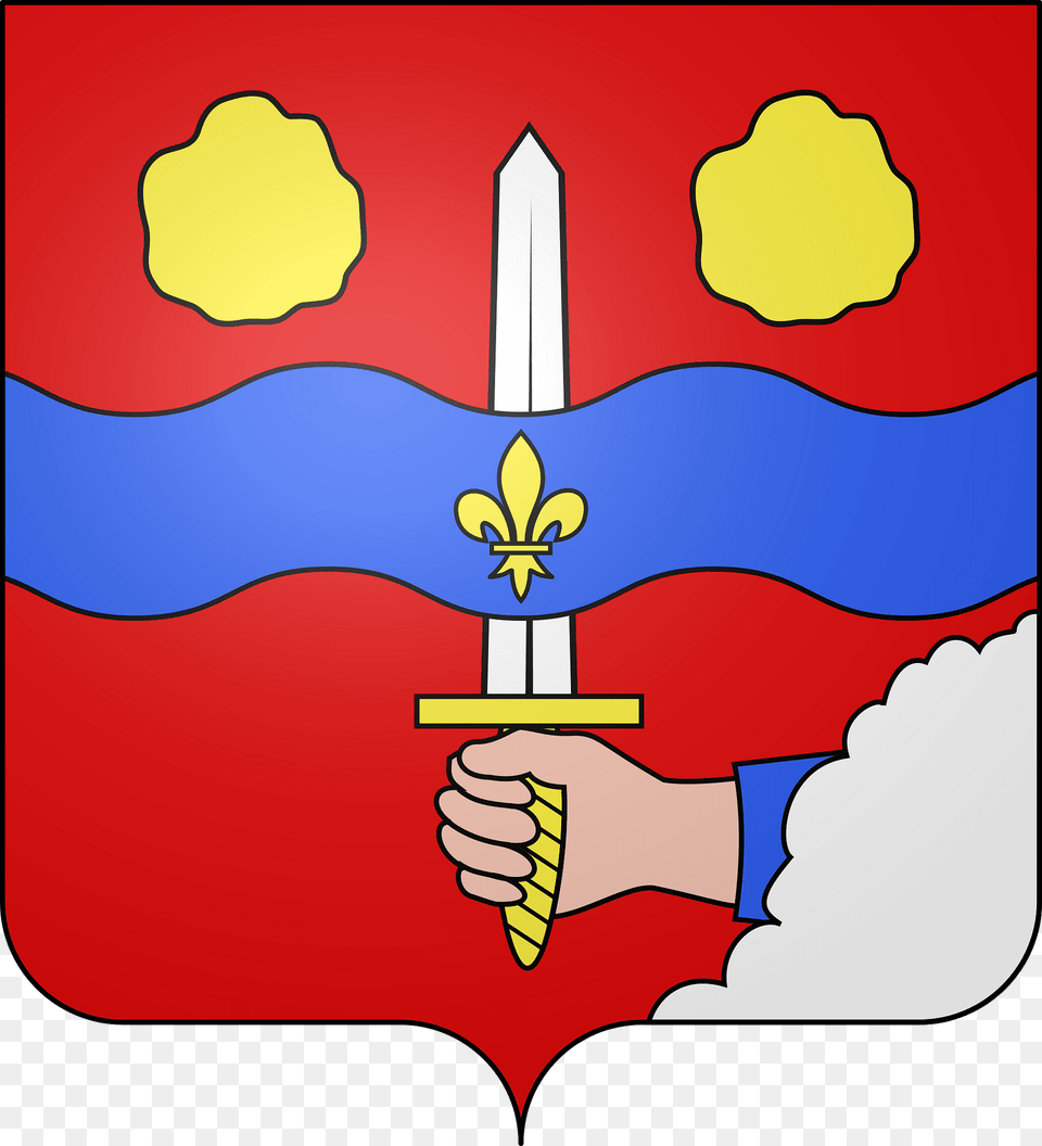 Blason De La Ville De Han Sur Nied Moselle Clipart, Sword, Weapon, Dynamite Png