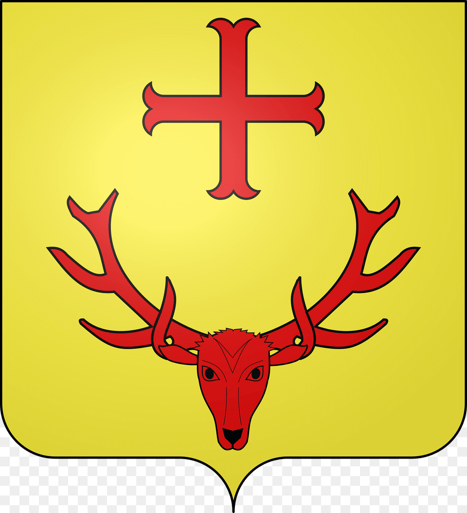 Blason De La Ville De Holling Moselle Clipart, Cross, Symbol, Animal, Deer Free Transparent Png