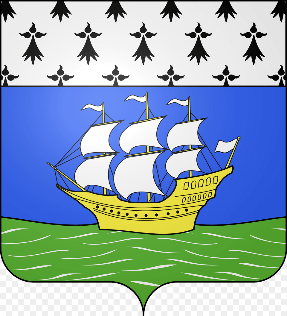 Blason De La Ville De Plouzec Ctes D39armor Clipart, Boat, Sailboat, Transportation, Vehicle Free Png