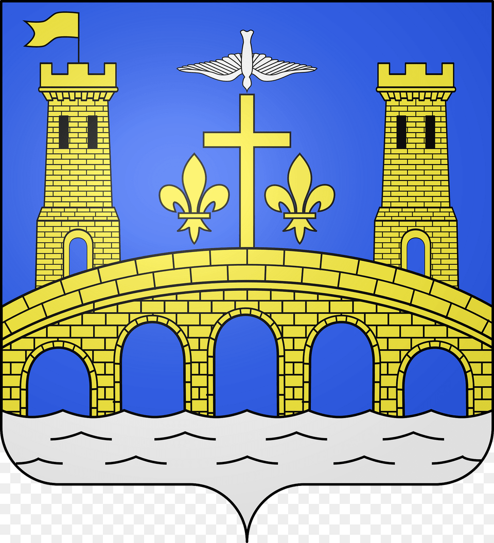 Blason De La Ville De Pont Saint Esprit 30 Clipart, Arch, Architecture, Animal, Bird Free Png Download