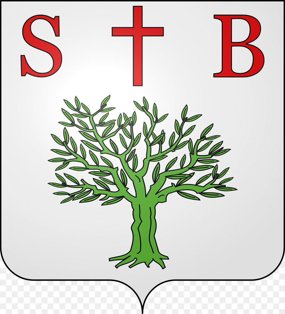 Blason De La Ville De Saint Bnzet 30 Clipart, Cross, Symbol, Plant, Text Free Png