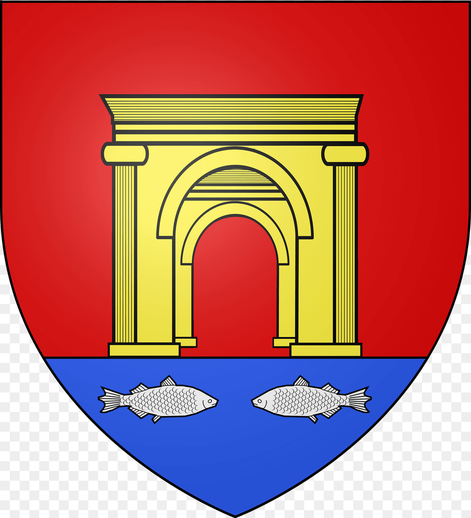 Blason De La Ville De Saint Chamas 13 Clipart, Arch, Architecture, Animal, Fish Free Transparent Png