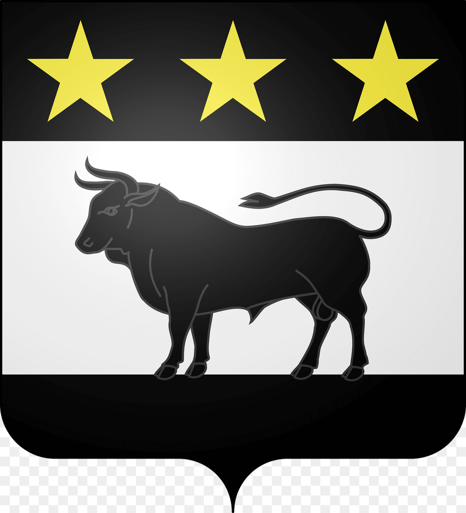 Blason De La Ville De Saint Sauveur Camprieu 30 Clipart, Animal, Bull, Mammal, Cattle Free Transparent Png