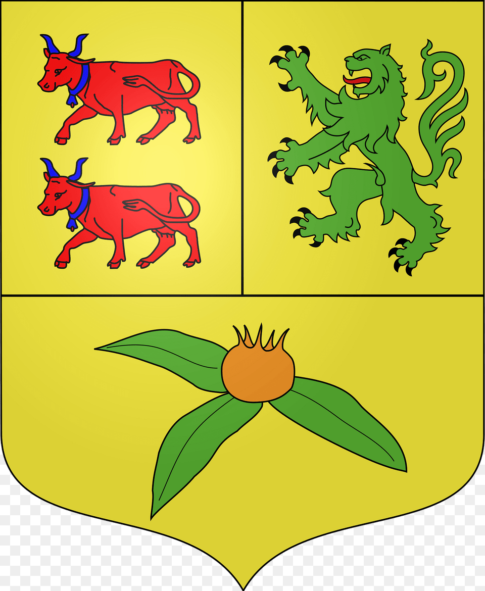 Blason Ville Fr Mesplde Pyrnes Atlantiques Clipart, Animal, Dinosaur, Reptile, Cattle Png