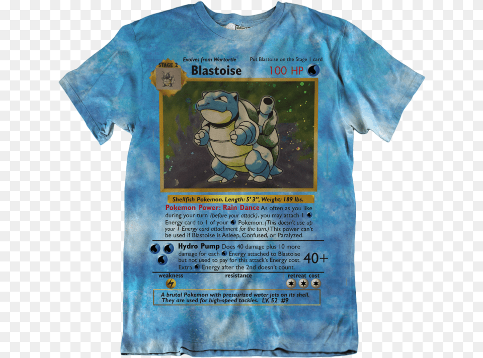 Blastoise Pokemon Card Unisex Tee, Clothing, T-shirt, Person, Shirt Free Transparent Png