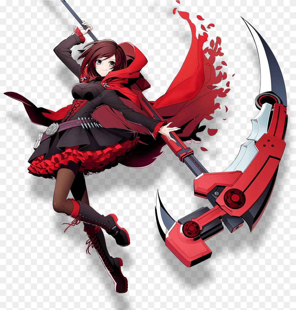 Blazblue Cross Tag Battle Transparent Background Rwby Ruby, Weapon, Sword, Book, Comics Free Png Download