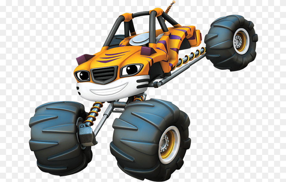 Blaze And The Monster Machines Stripes Blaze Monster Truck Yellow, Buggy, Vehicle, Transportation, Machine Png Image