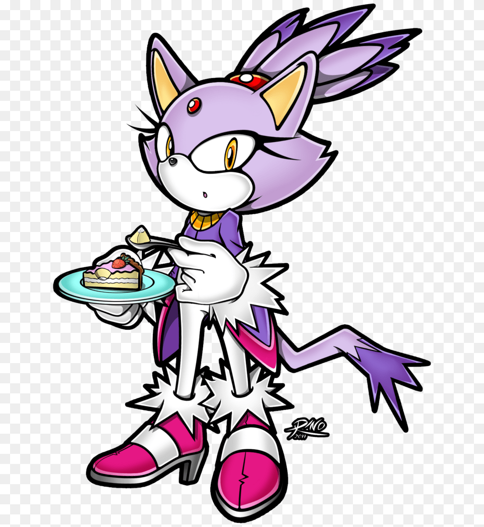 Blaze Eating A Piece Of Cake Sonic The Hedgehog Know Your Meme, Book, Comics, Publication, Purple Free Png Download