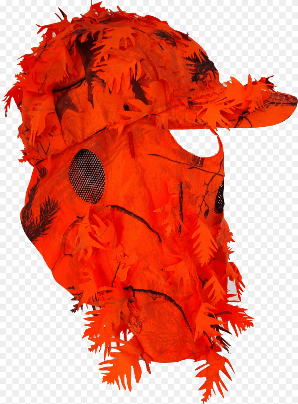 Blaze Orange Front Face Mask Cap Hat 3d Leafy For Safe Illustration, Person Png