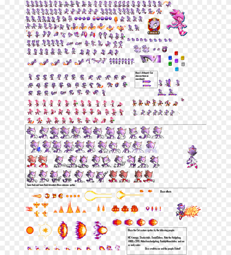 Blaze The Cat Sprite Sheet Free Transparent Png