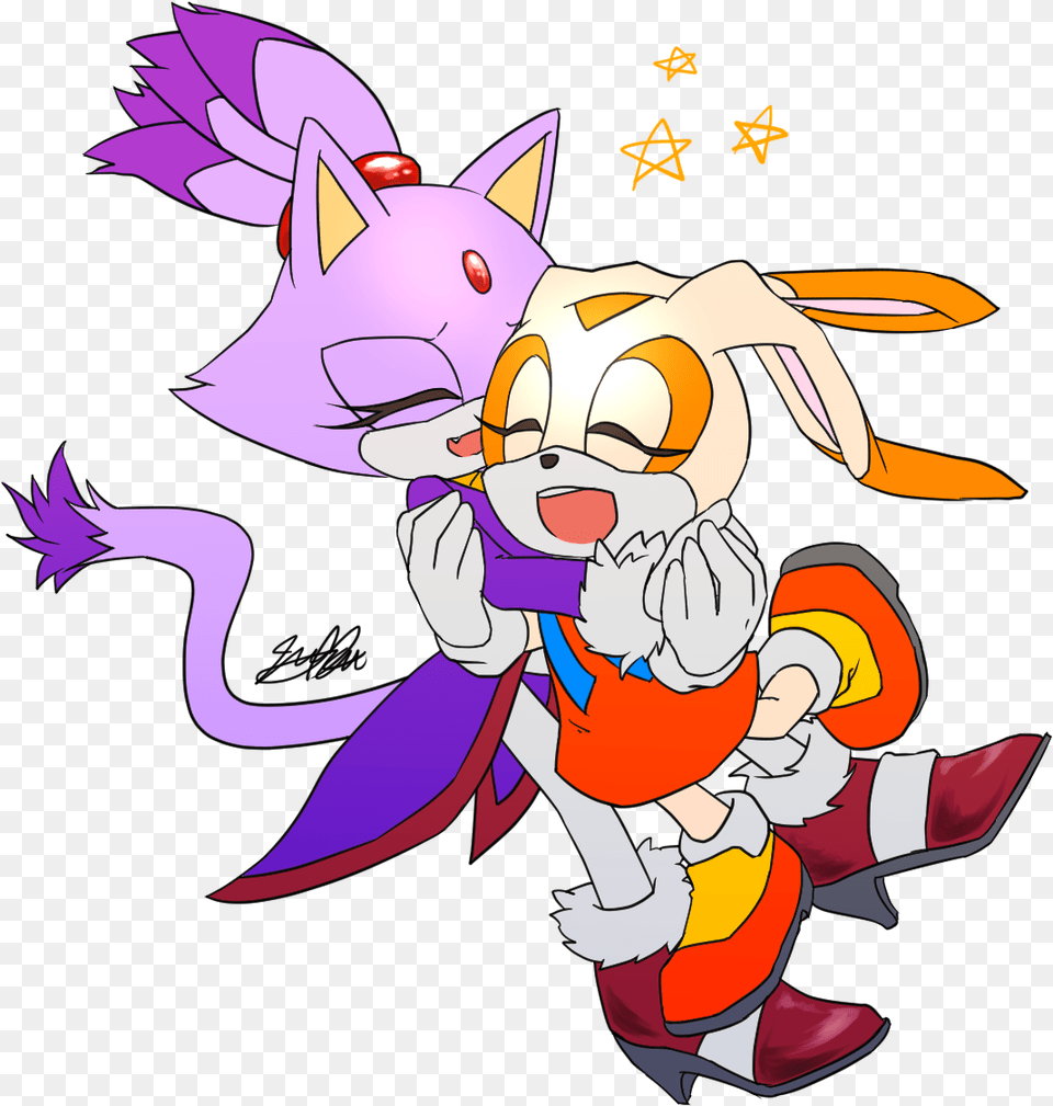 Blaze The Cat Sth Cream The Rabbit, Book, Comics, Publication, Cartoon Free Transparent Png