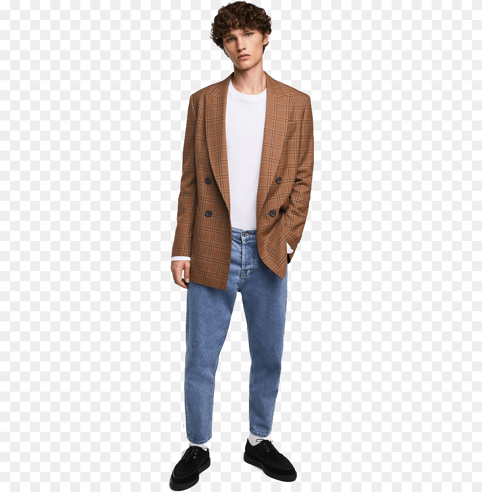 Blazer With Jeans Clipart 9039s Chandler Bing Outfits, Jacket, Clothing, Coat, Formal Wear Png Image