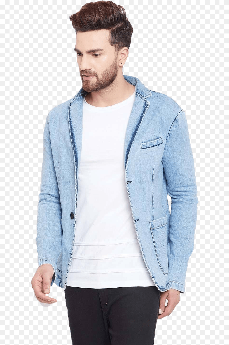 Blazer With Jeans Free Download Blue, Clothing, Coat, Jacket, Pants Png Image