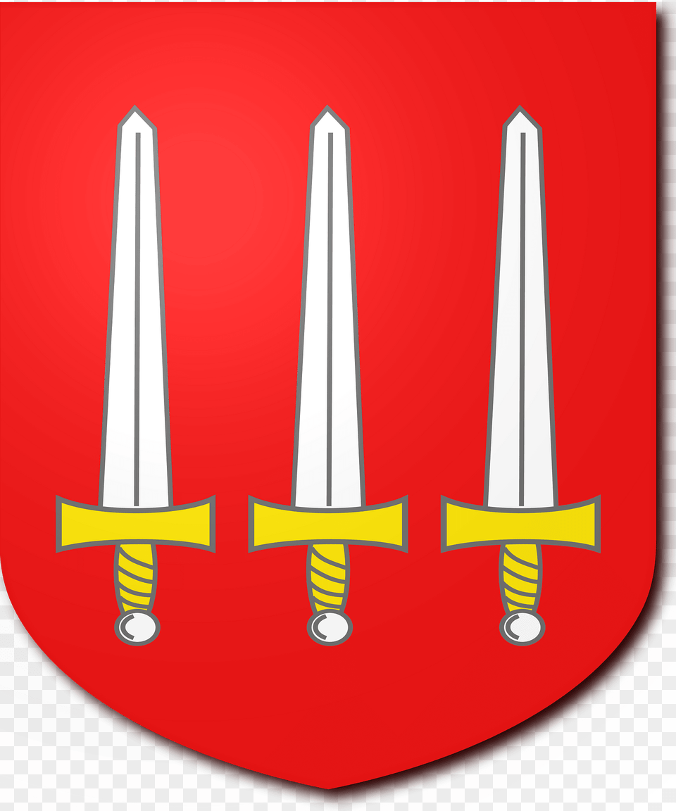 Blazon Of Clarke Baronets Of Salford Shirland 1617 Clipart, Armor, Shield, Blade, Dagger Png Image