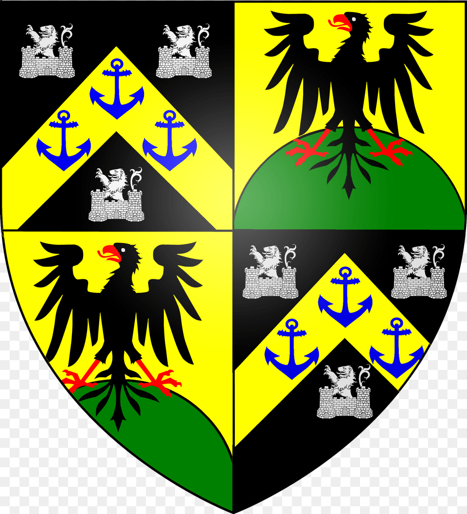 Blazon Of The Castelyn Family Of London, Armor, Shield, Animal, Bird Free Png