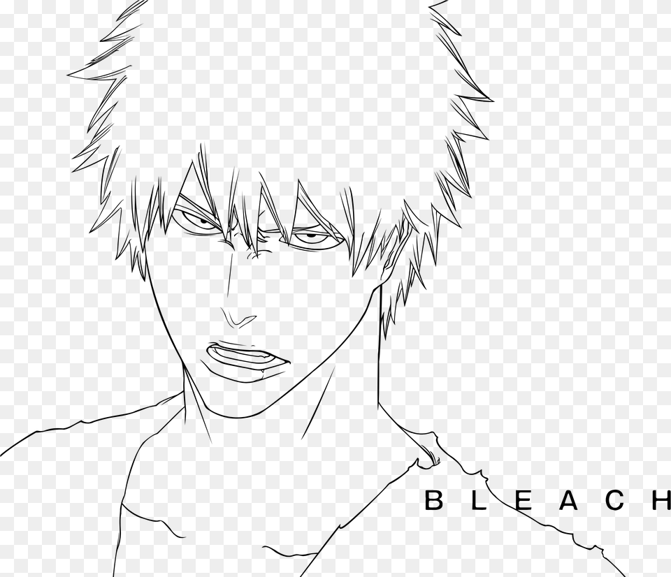 Bleach Artbook Ichigo Kurosaki, Gray Png Image