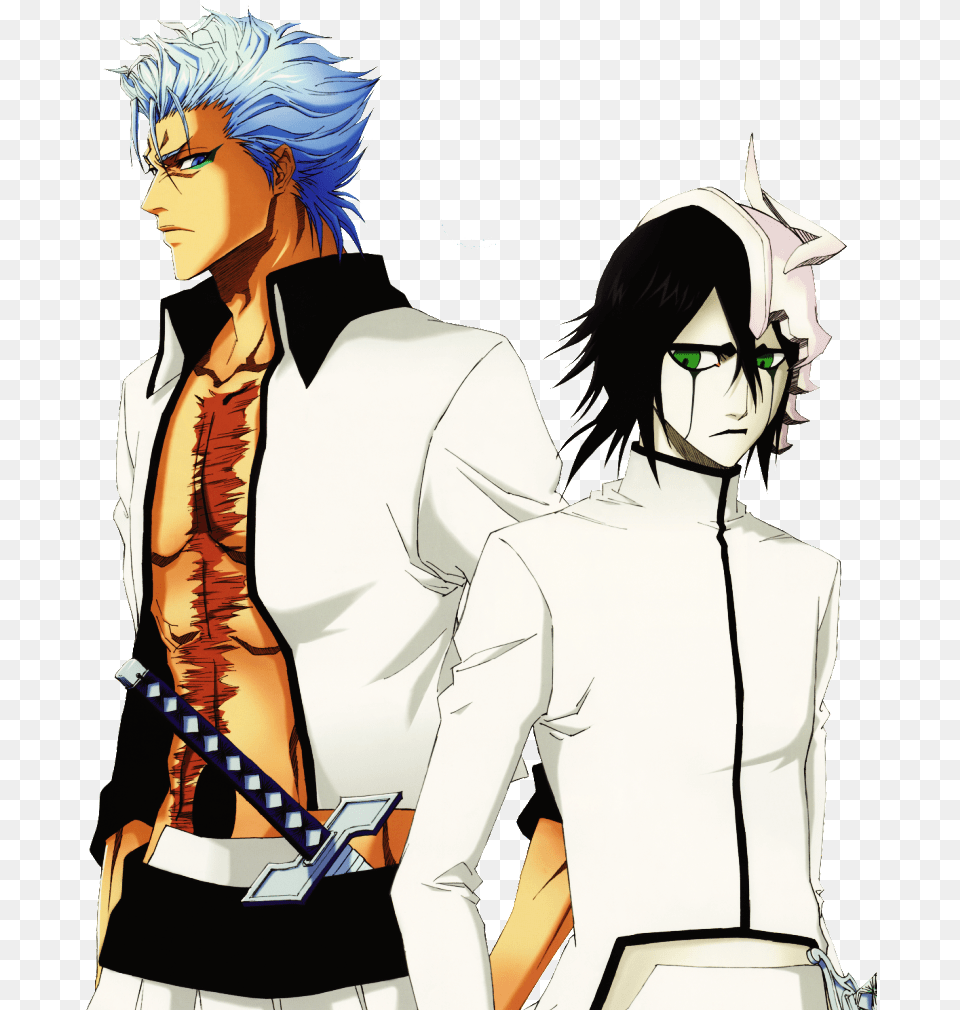 Bleach File Grimmjow Ulquiorra Grimmjow And Ulquiorra, Adult, Publication, Person, Woman Png Image