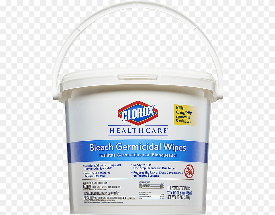 Bleach Germicidal Wipes 6 X 5 Unscented, Bucket, Bottle, Shaker Free Png