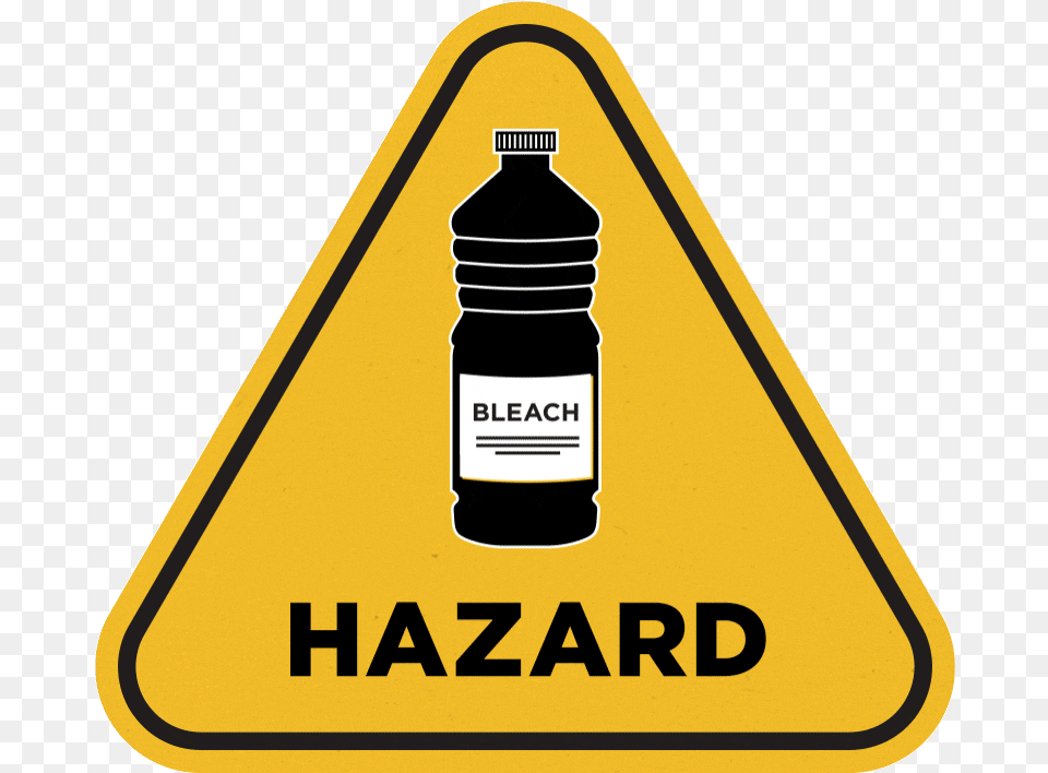 Bleach Is A Hazard Hazard And Risk Gif, Sign, Symbol, Road Sign, Bottle Free Png