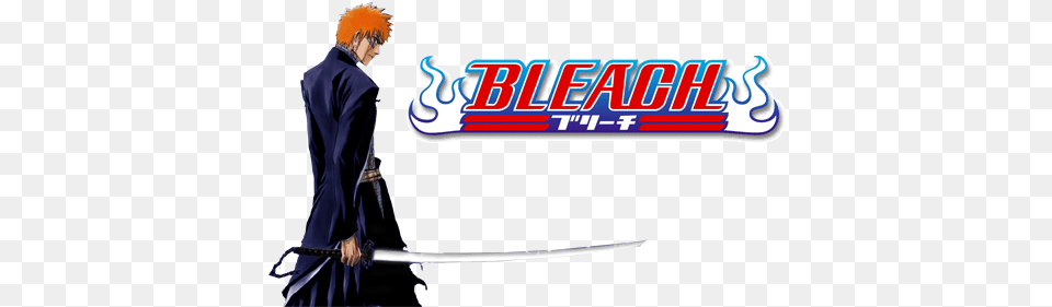 Bleach Tv Show With Logo And Character Bleach Blade Battles, Sword, Weapon, Adult, Male Free Png Download