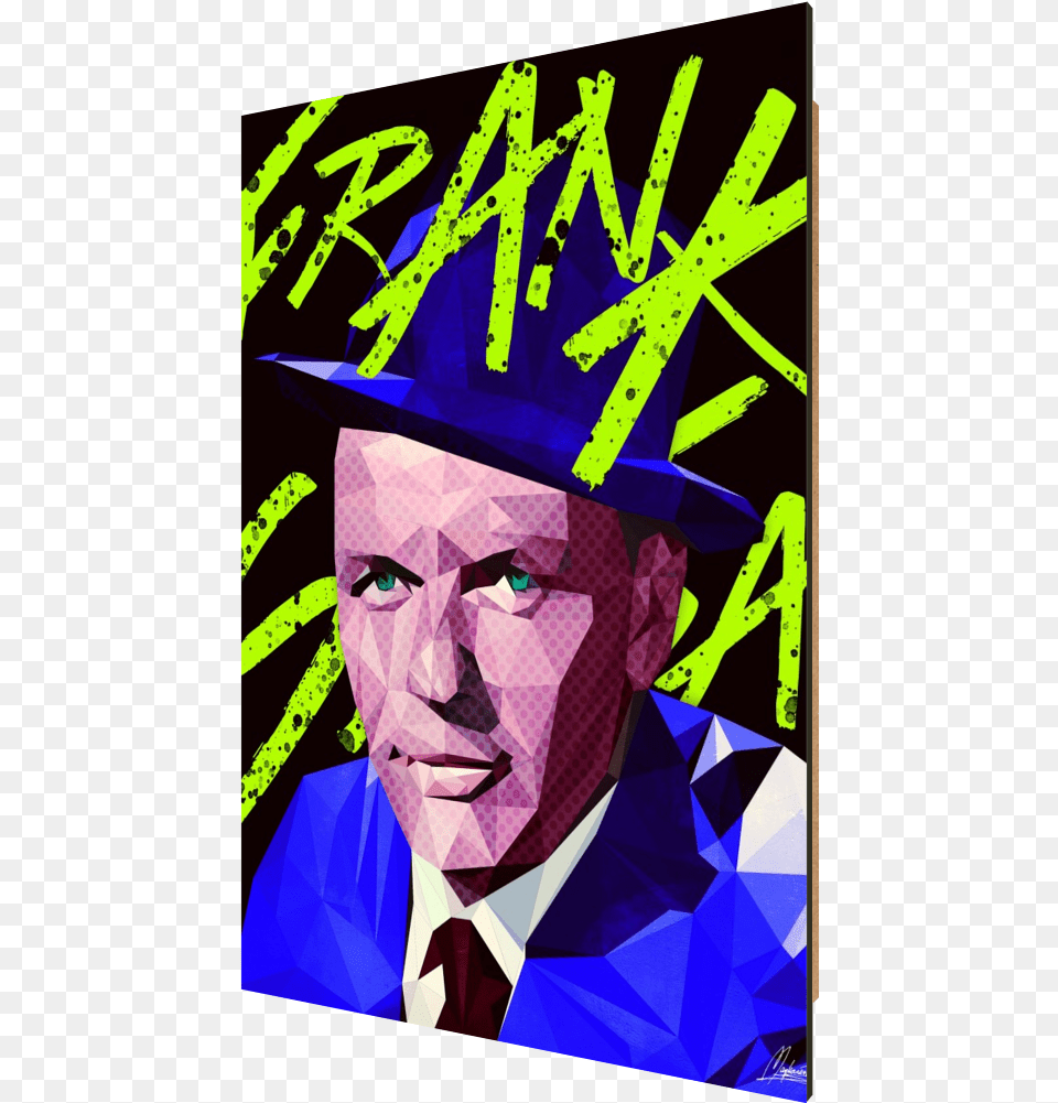 Bleau Frank Franksinatra Blue Poly Lowpoly Abstract Poster, Purple, Art, Head, Photography Free Png