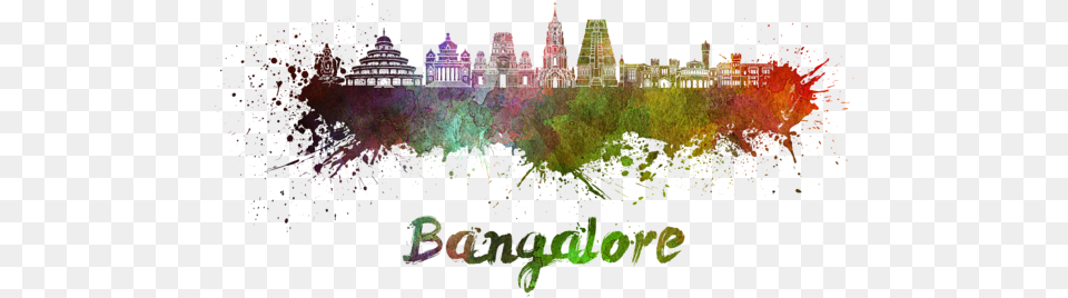 Bleed Area May Not Be Visible Bangalore Skyline Painting, Art, Graphics, Fireworks Png Image