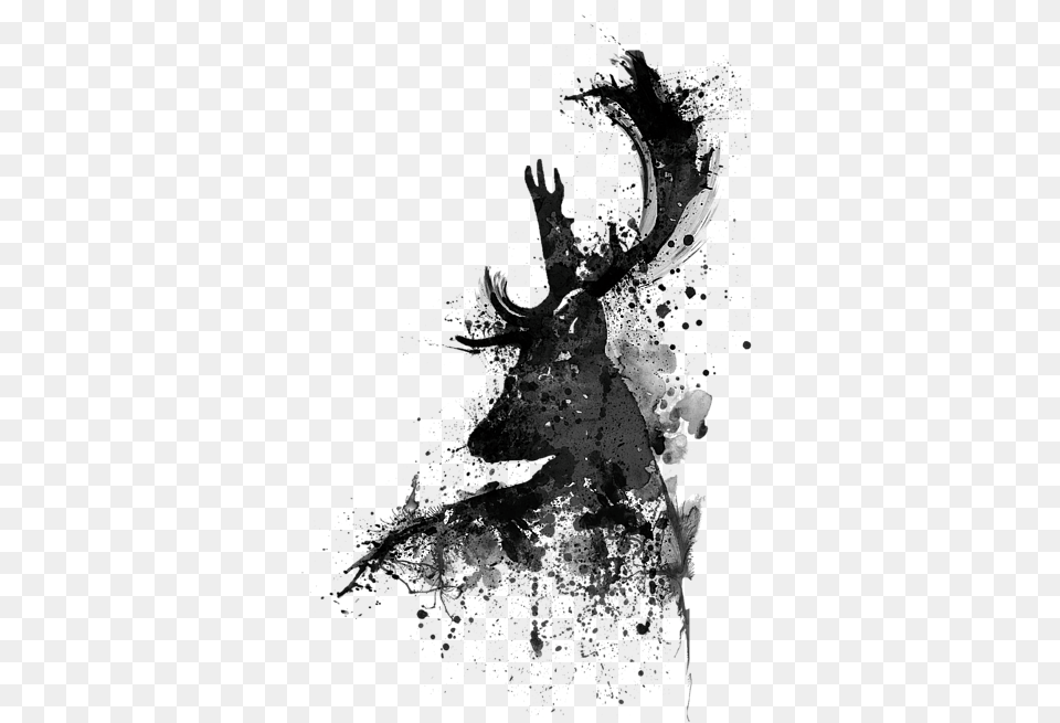 Bleed Area May Not Be Visible Black And White Deer Drawing, Art, Outdoors, Nature, Sea Free Png