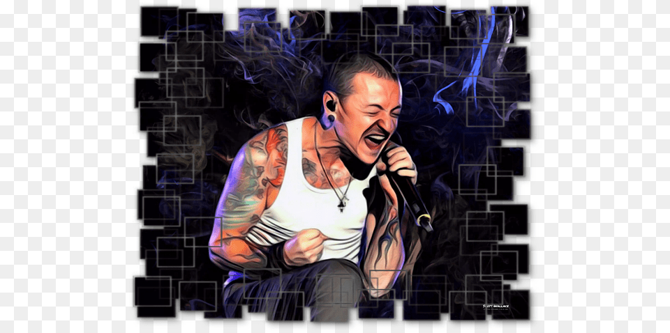 Bleed Area May Not Be Visible Chester Bennington, Tattoo, Skin, Person, Solo Performance Png Image