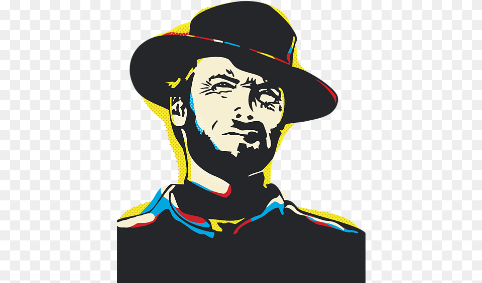 Bleed Area May Not Be Visible Clint Eastwood Black And White Design, Clothing, Hat, Baby, Person Free Transparent Png