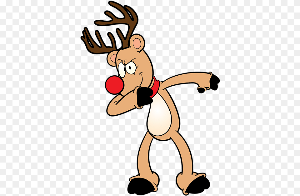 Bleed Area May Not Be Visible Dabbing Reindeer Iron Christmas Drawings Reindeer, Cartoon, Cross, Symbol Free Png