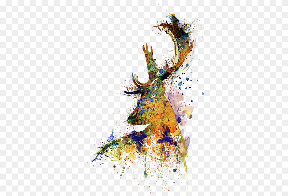 Bleed Area May Not Be Visible Deer Head Watercolor, Graphics, Art, Pattern, Wedding Free Png