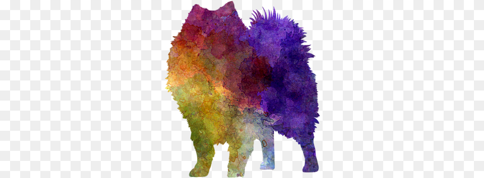 Bleed Area May Not Be Visible Dog Watercolorm Japanese Spitz, Purple Png Image