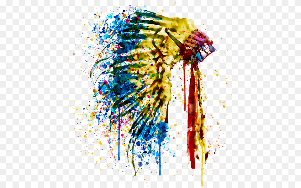 Bleed Area May Not Be Visible Indian Chief Headdress Painting, Paper, Art, Confetti, Dye Png Image