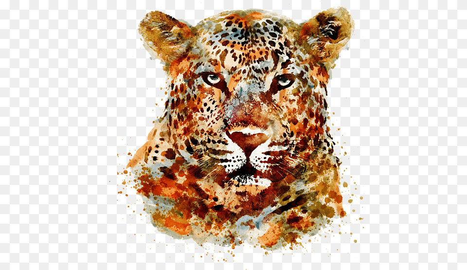 Bleed Area May Not Be Visible Leopard Head Watercolor, Food, Pizza, Animal, Wildlife Free Png
