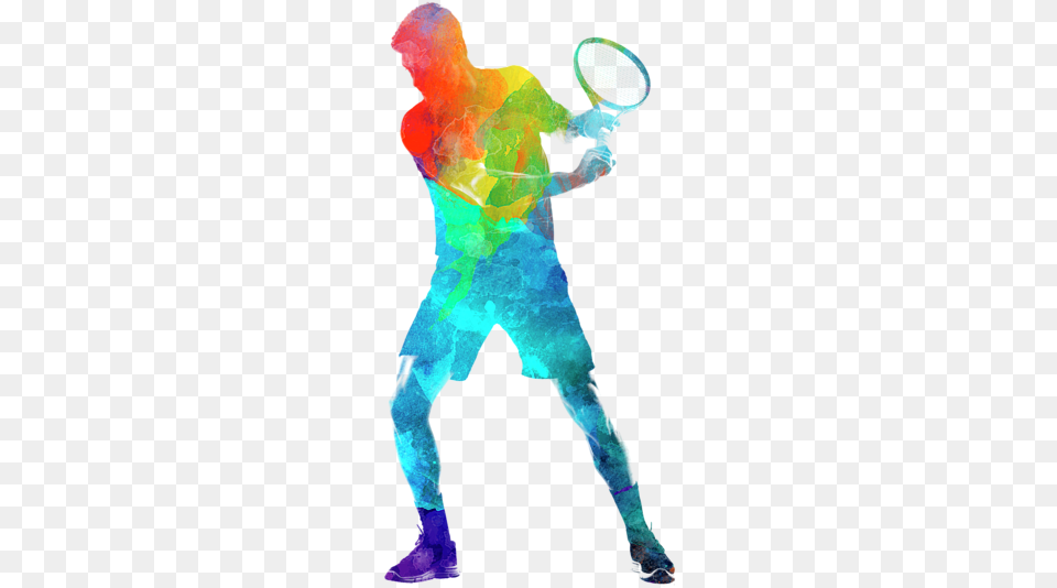 Bleed Area May Not Be Visible Man Tennis Player 02 In Watercolor, Adult, Male, Person, Art Free Png Download