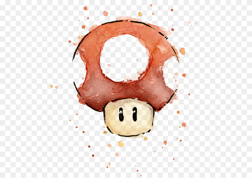 Bleed Area May Not Be Visible Mario Toad Watercolor, Art, Painting, Baby, Person Free Png Download