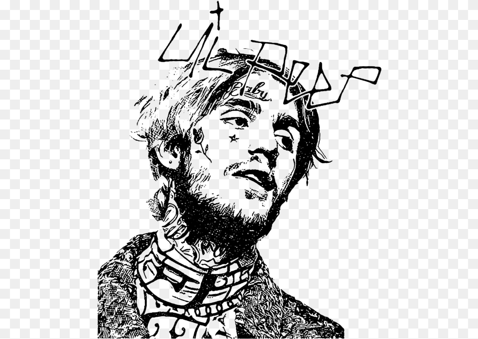 Bleed Area May Not Be Visible Rip Lil Peep Drawing, Art, Adult, Wedding, Person Free Png Download