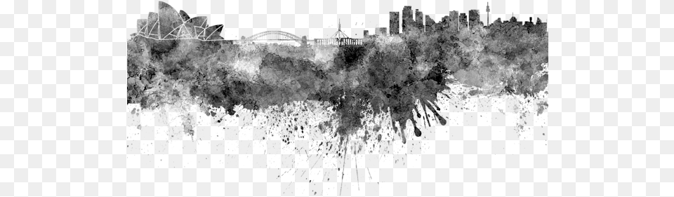 Bleed Area May Not Be Visible Sydney Skyline In Watercolor On White Background, Outdoors, Nature, Weather, Night Free Png