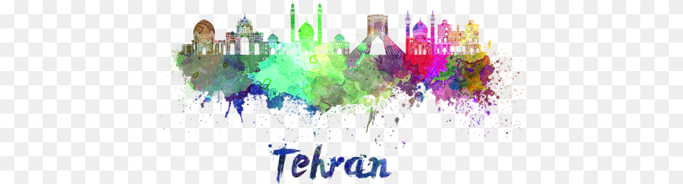 Bleed Area May Not Be Visible Tehran Skyline Watercolor, Art, Graphics, Purple, Modern Art Free Png