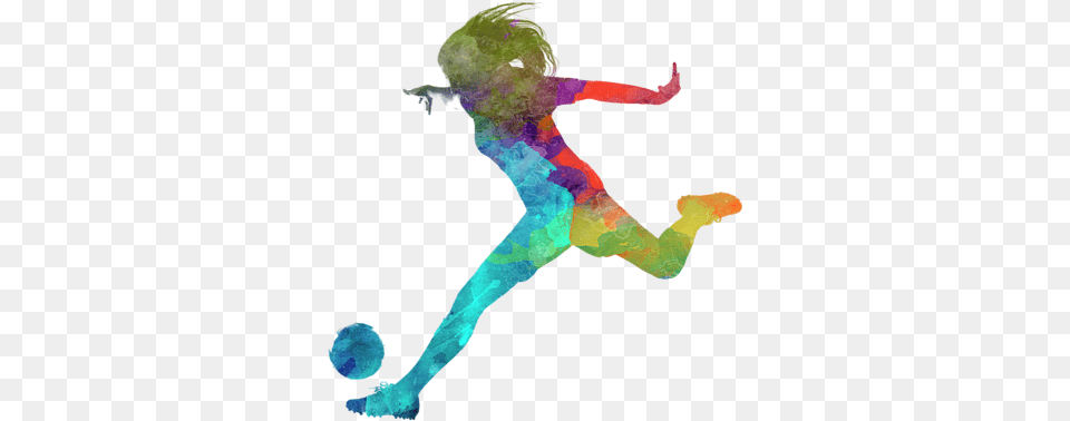 Bleed Area May Not Be Visible Watercolor Soccer Player Girl, Art, Graphics, Person, Dancing Free Png