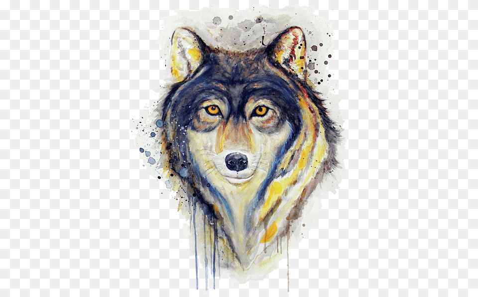 Bleed Area May Not Be Visible Wolf Head Painting, Animal, Mammal, Bird, Canine Png Image