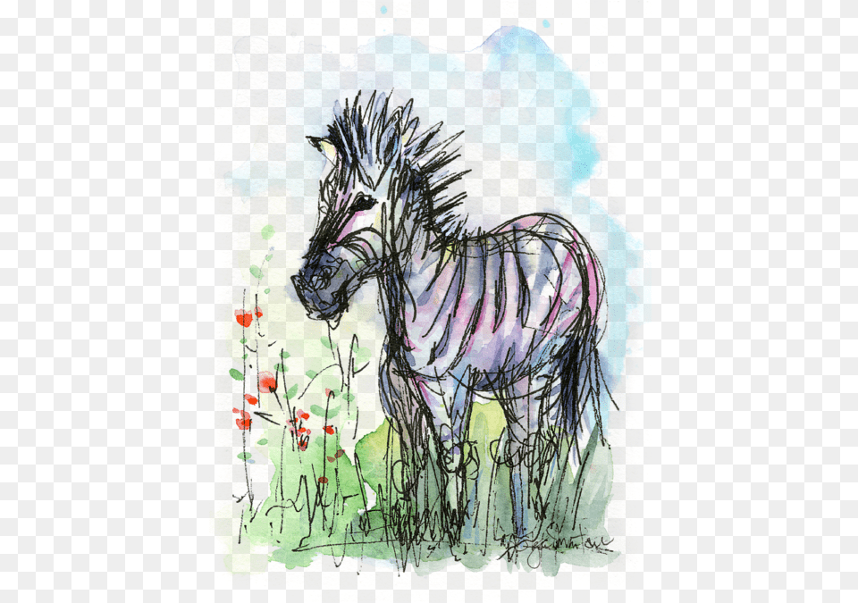 Bleed Area May Not Be Visible Zebra Painting Watercolor Sketch, Art, Modern Art, Animal, Mammal Free Png