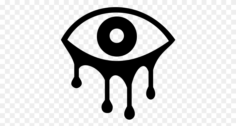 Bleeding Eye Icon Of Game Icons, Gray Free Png Download