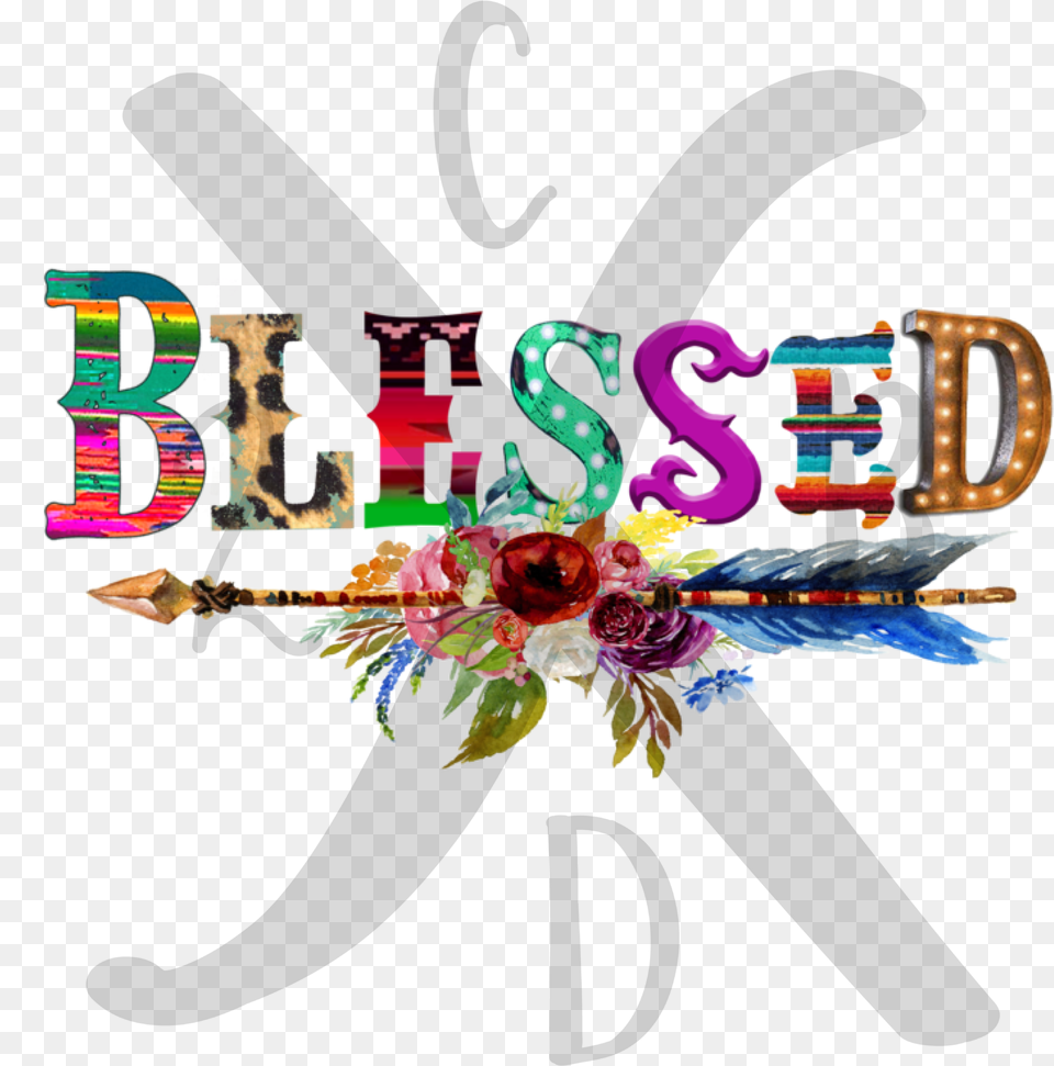 Blessed Arrow U2014 2 Crazy B Designs Vinyl, Art, Graphics, Pattern, Floral Design Png Image