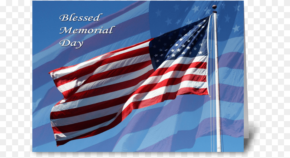 Blessed Memorial Day Greeting Card, American Flag, Flag Free Png